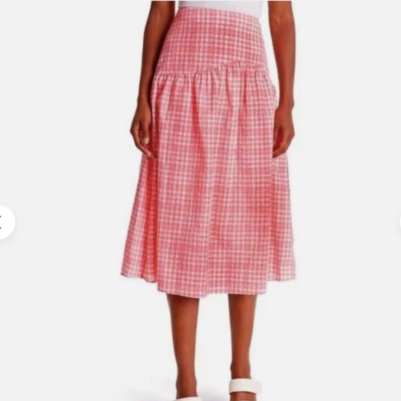 TOPSHOP Neon Pink Midi Skirt - Picture 1 of 4